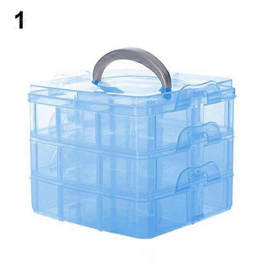 Plastic 3 Tiers Portable Detachable Storage Box Transparent Container Organizer