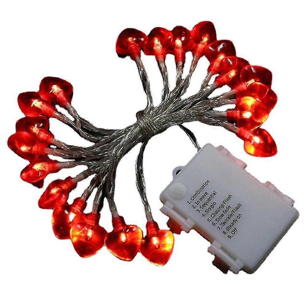Decorative Valentine Heart String Lights - Battery Powered Party Decorations