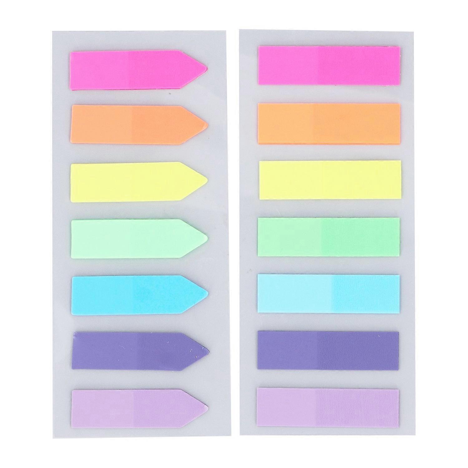 10 Sets Sticky Index Tabs Tearable Self Adhesive Reusable 7 Colors Flat Head Arrowhead Two Styles PE