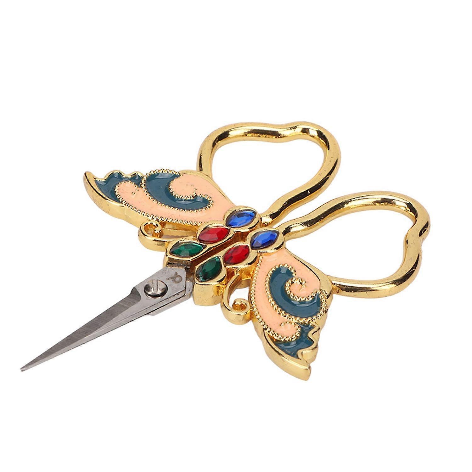 Sewing Embroidery Scissors Stainless Steel Retro Exquisite Butterfly Shape Fabric Scissors for DIY C