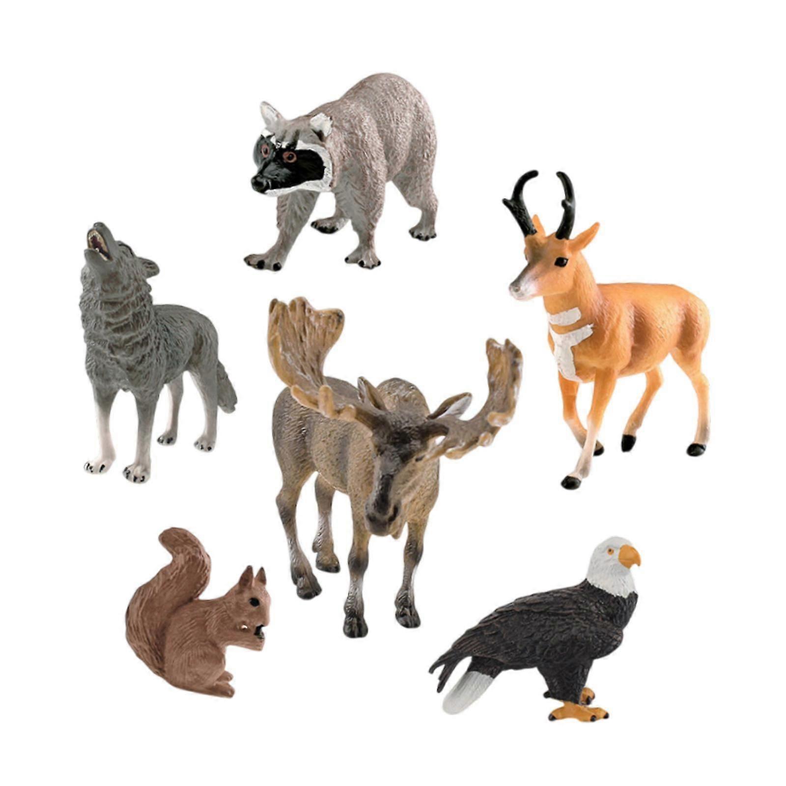 6x動物フィギュアおもちゃ野生動物モデル子供子供パーティー好意スタイルA