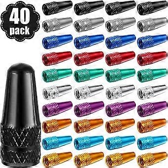 40 Peças BicyclePresta Tampa de Válvula Multi ColorAnodized Alumínio Presta Ciclismo Tampa de Válvula Bicicleta Bicicleta Pneu Capas Estilo Francês Tampa Tampas de Poeira