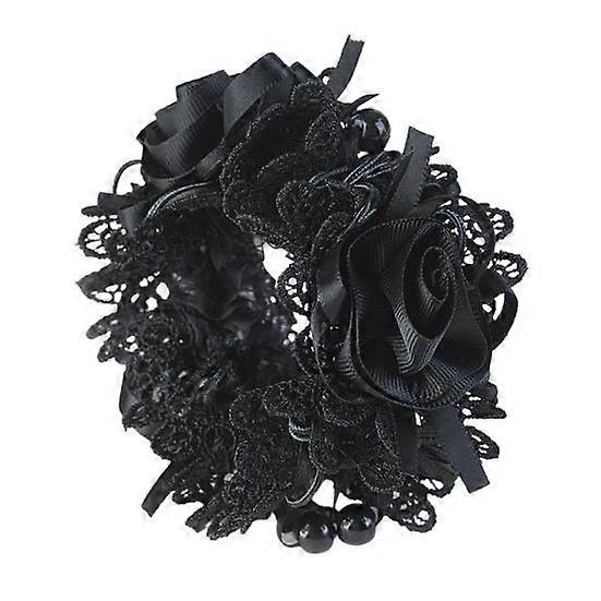 Elegant Hair Tie Big Beautiful Hollow Bow Beads Ponytail Holder