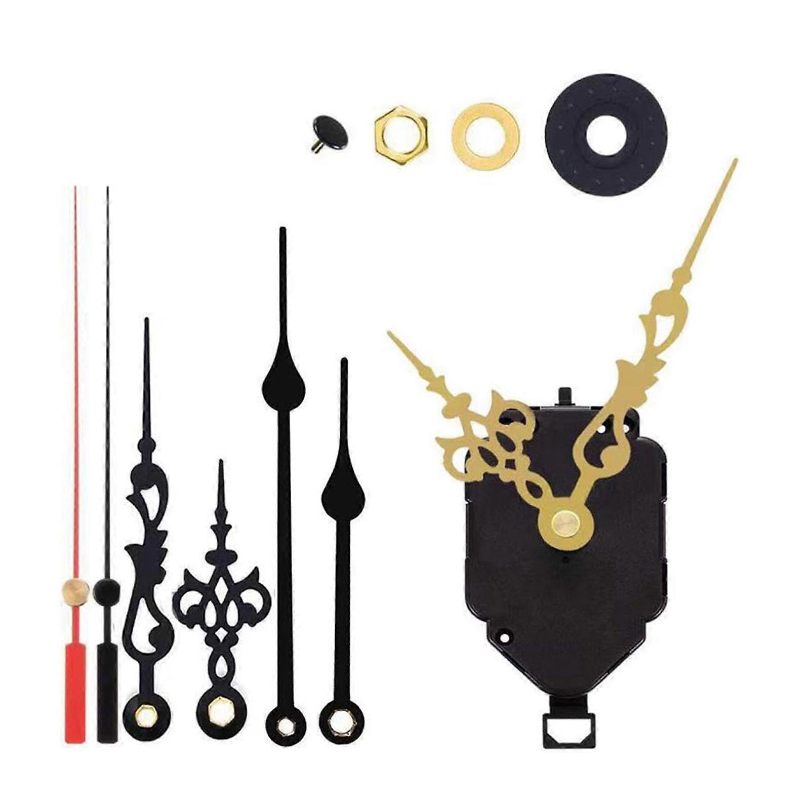 Pendulum Clock Movement Mechanism Kits Battery Operated Wall Clock Repair Parts with Hands Pointer Set for Home Decors