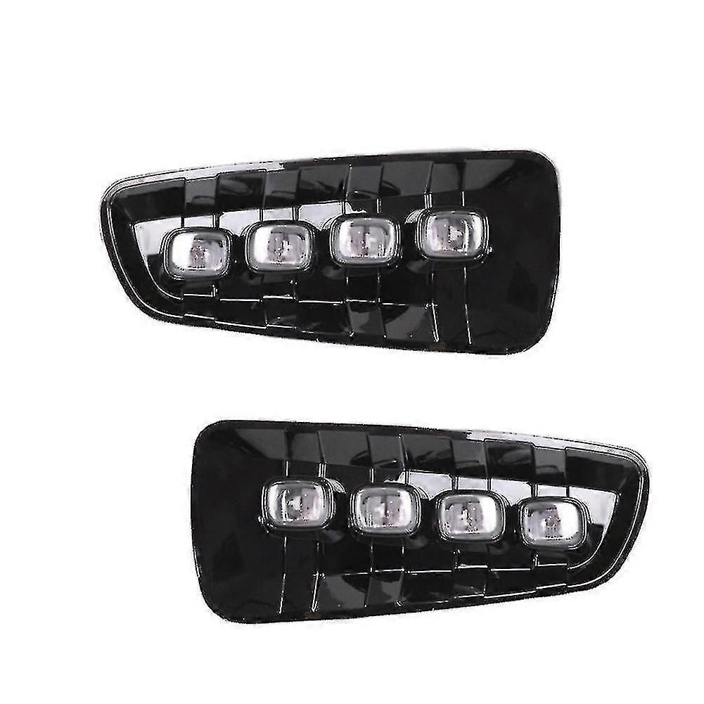 1pair Drl Led Daytime Running Lights With Turn Signal Yellow Fog Lamp For 2009-2014