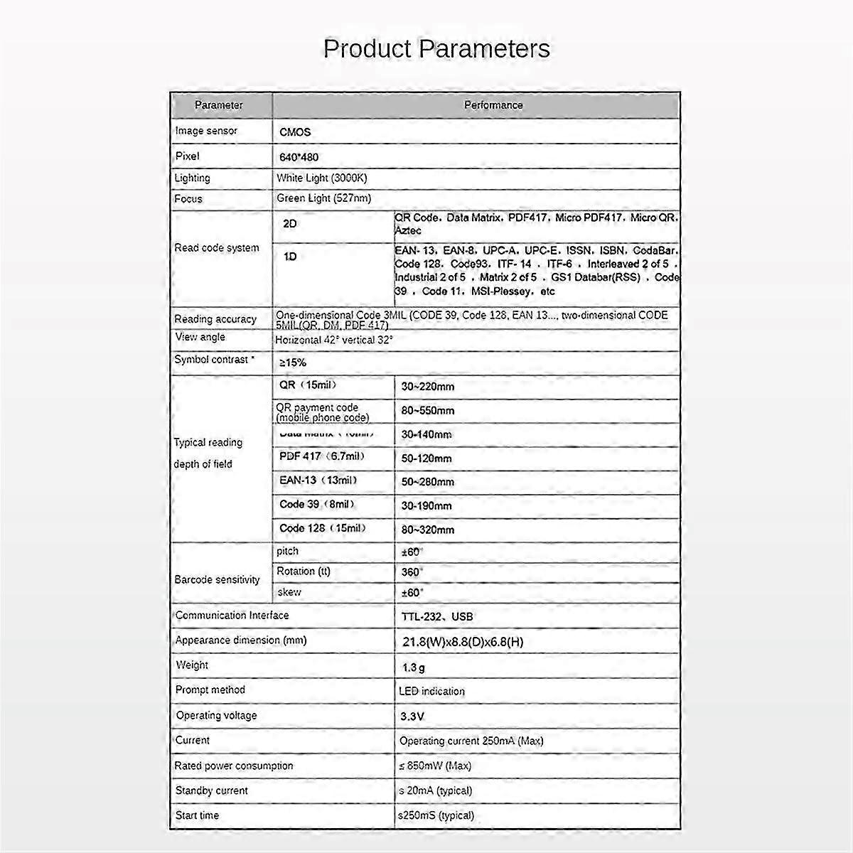 GM875-S 1D/QR/2D Bar Code Scanner QR Code Reader Barcode Reader Module Replacement of N1 Scan Head