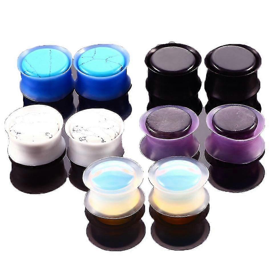 20pcs 돌 귀 확장기 실리콘 귀 터널 플러그 피어싱 바디 주얼리 6mm