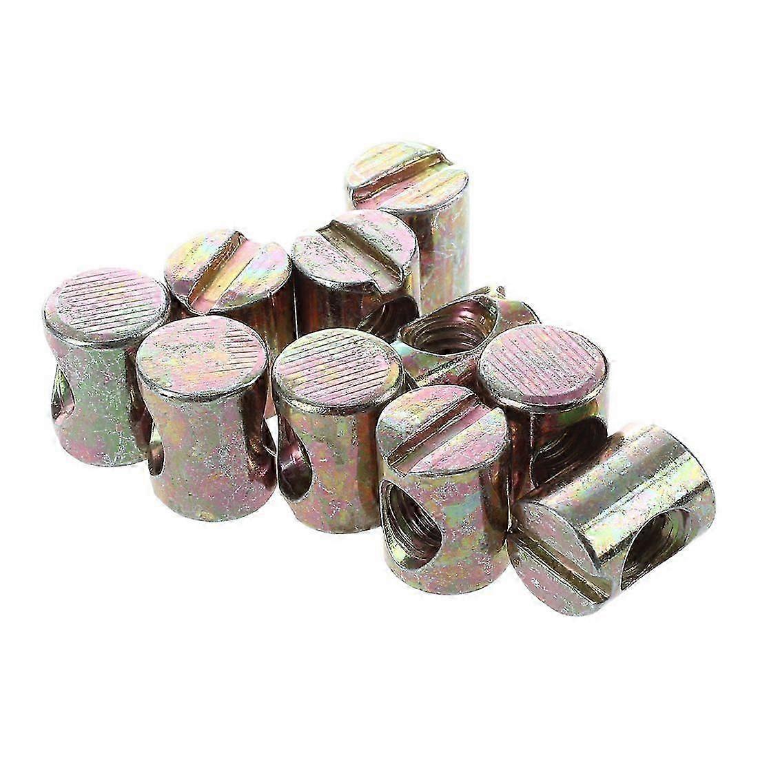 10pcs M6 Barrel Dowel Slotted Furniture Nut compatible avec les lits Crib Chairs
