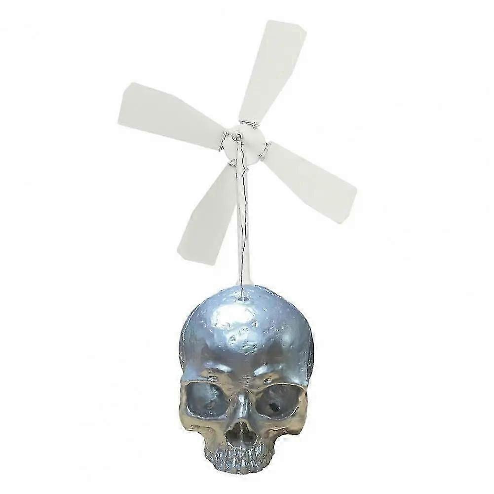 جودة عالية Skull Whirligig ، 2024 جمجمة رياح دوارة جديدة ، طاحونة هوائية للجمجمة ، رأس هيكل عظمي إبداعي دوامة الرياح ، نحت طاقة معدنية في الهواء الطلق