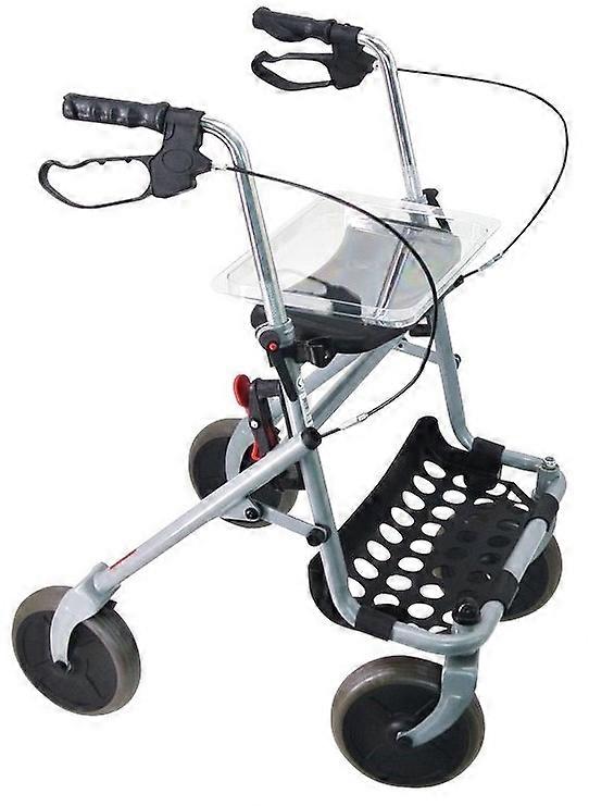 Height Adjustable Rollator with Steel Basket and Tray