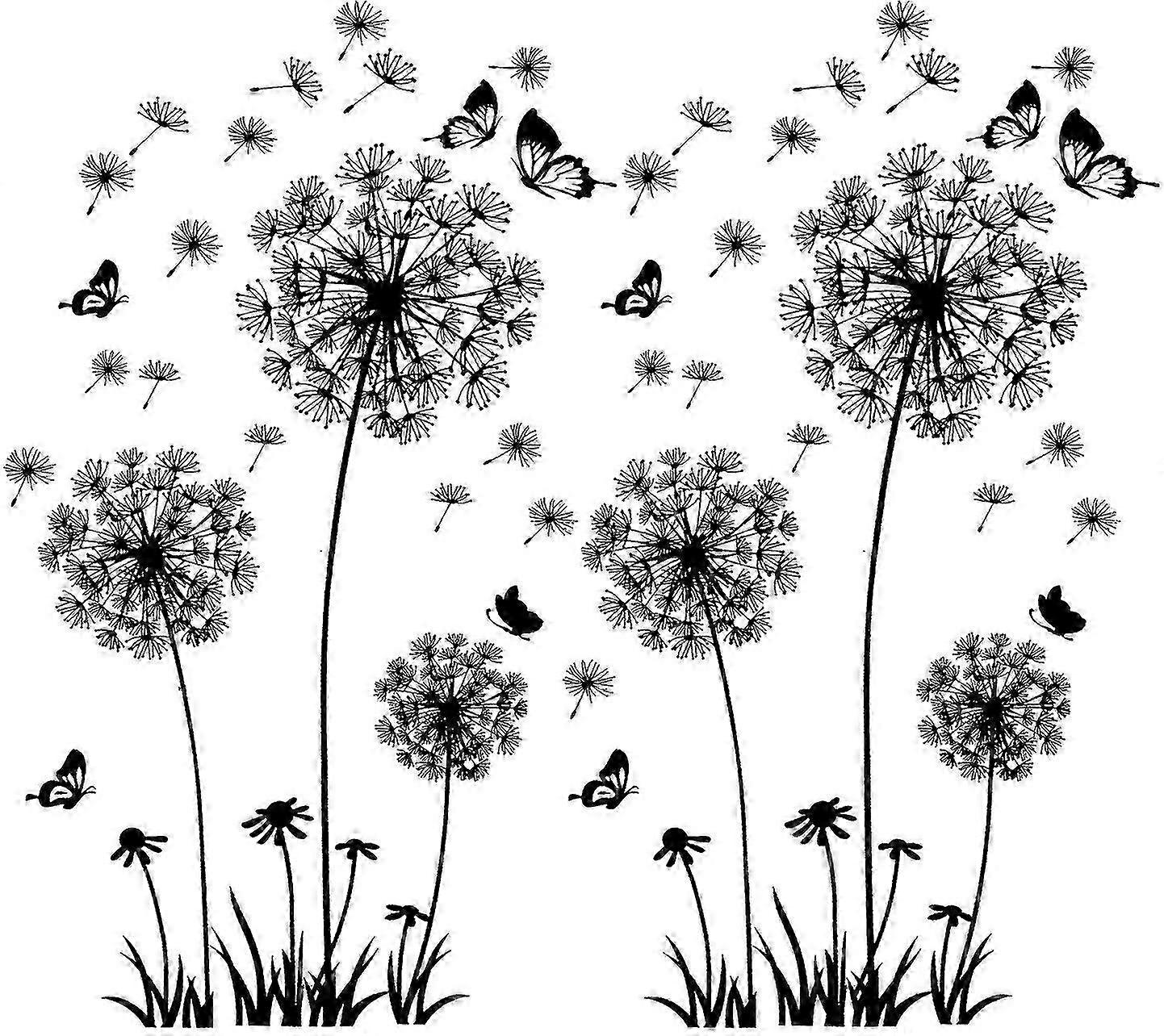 Wall stickers, Dandelion and Butterfly Pattern, Removable and Decorative Wall Decals for Home, Bedroom, Living - room Decoration