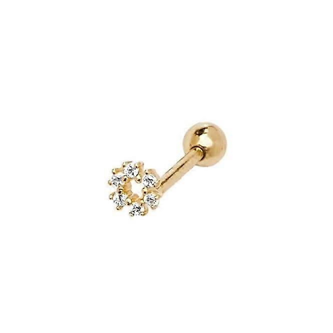 9ct Yellow Gold Zirconia Open Circle Cartilage 8.5mm Post Stud ES912P