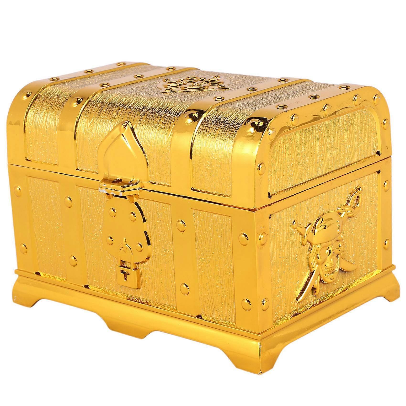 Treasure Chest Decorative Keepsake Jewelry Box Electroplating Gold
