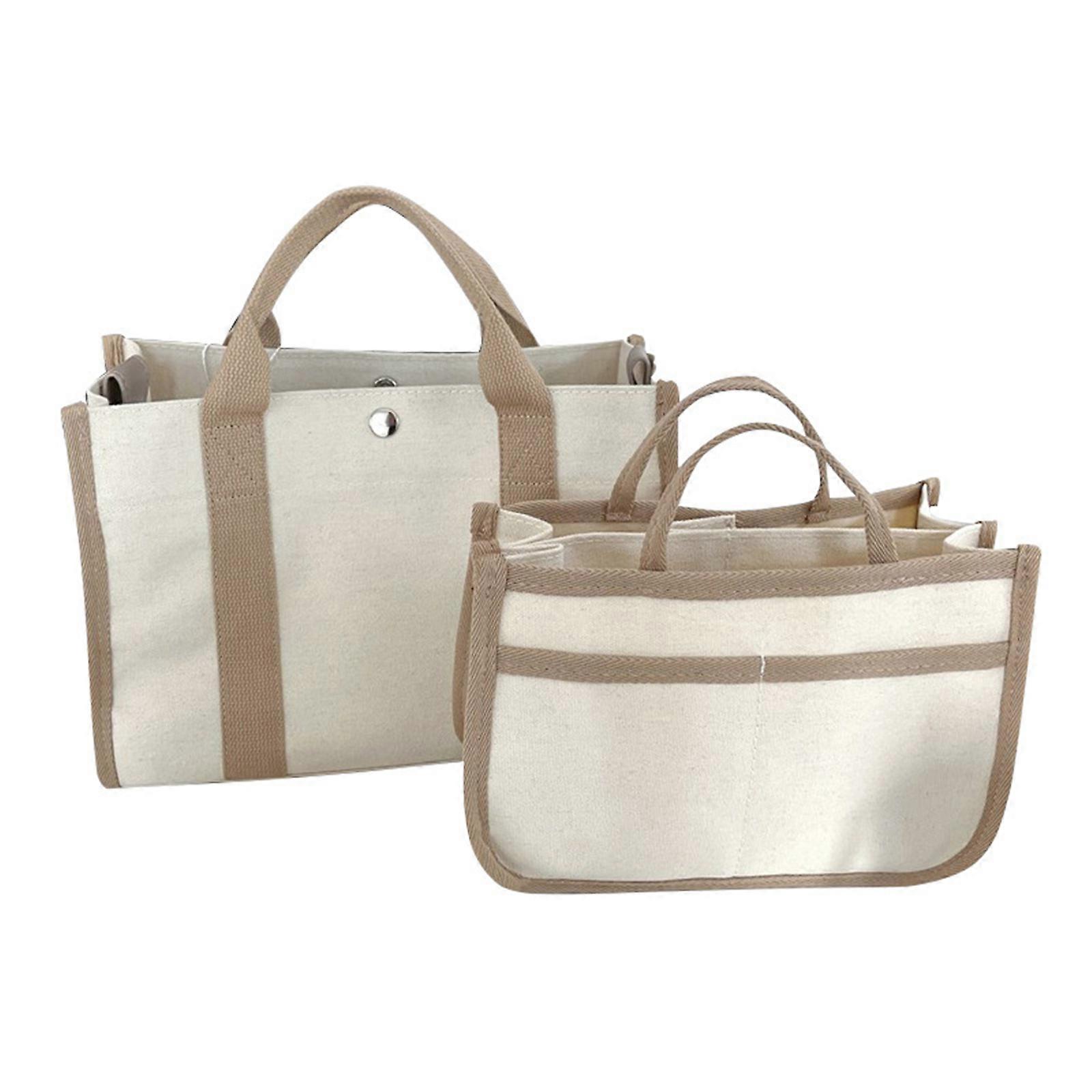 Travel Diaper Bag with Convertible Straps & Ample Storage Medium Maternity Bag Canvas for Moms Hands Frees Convenience White