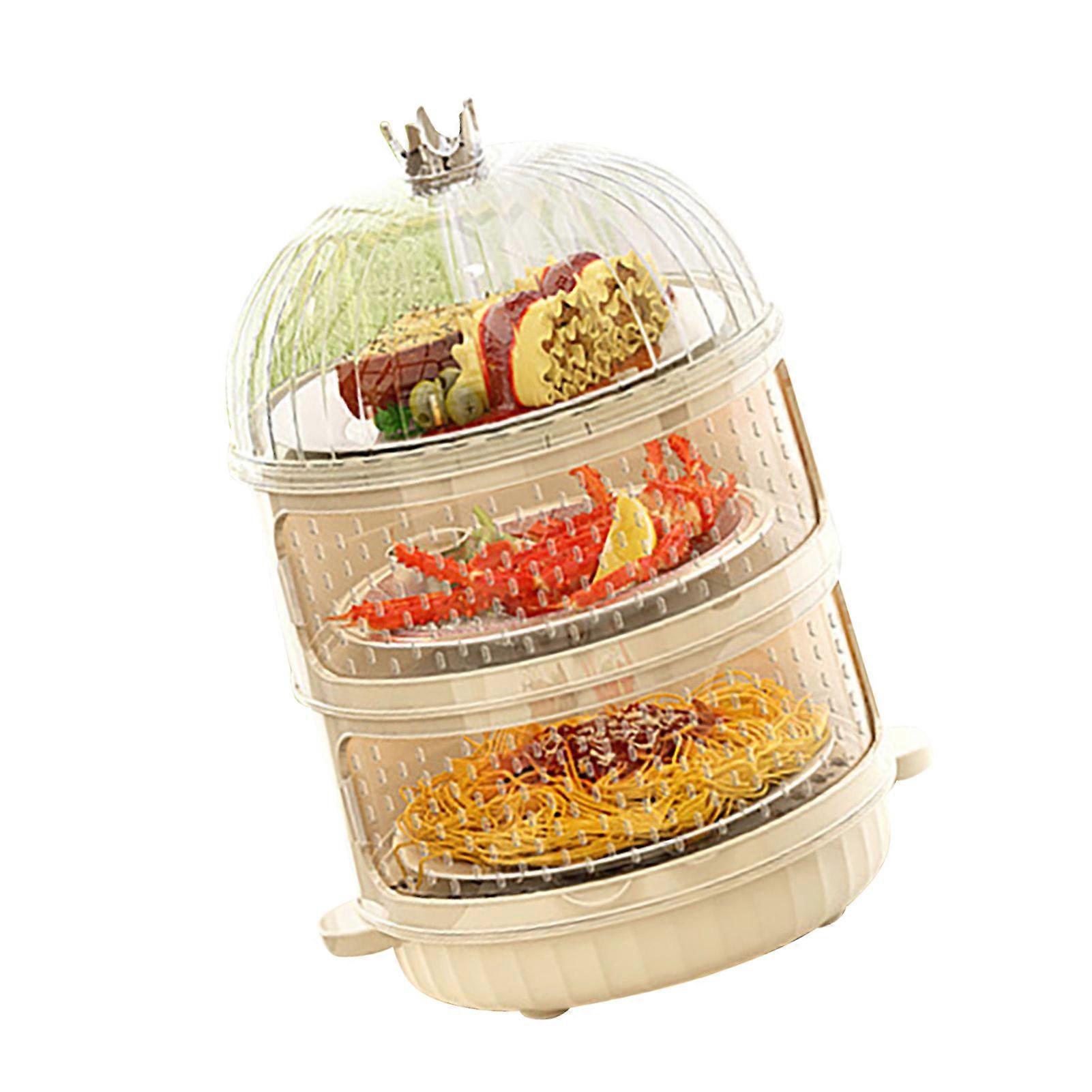 Dust Proof Multi-Functional 3-Layer Plastic Food Storage Box