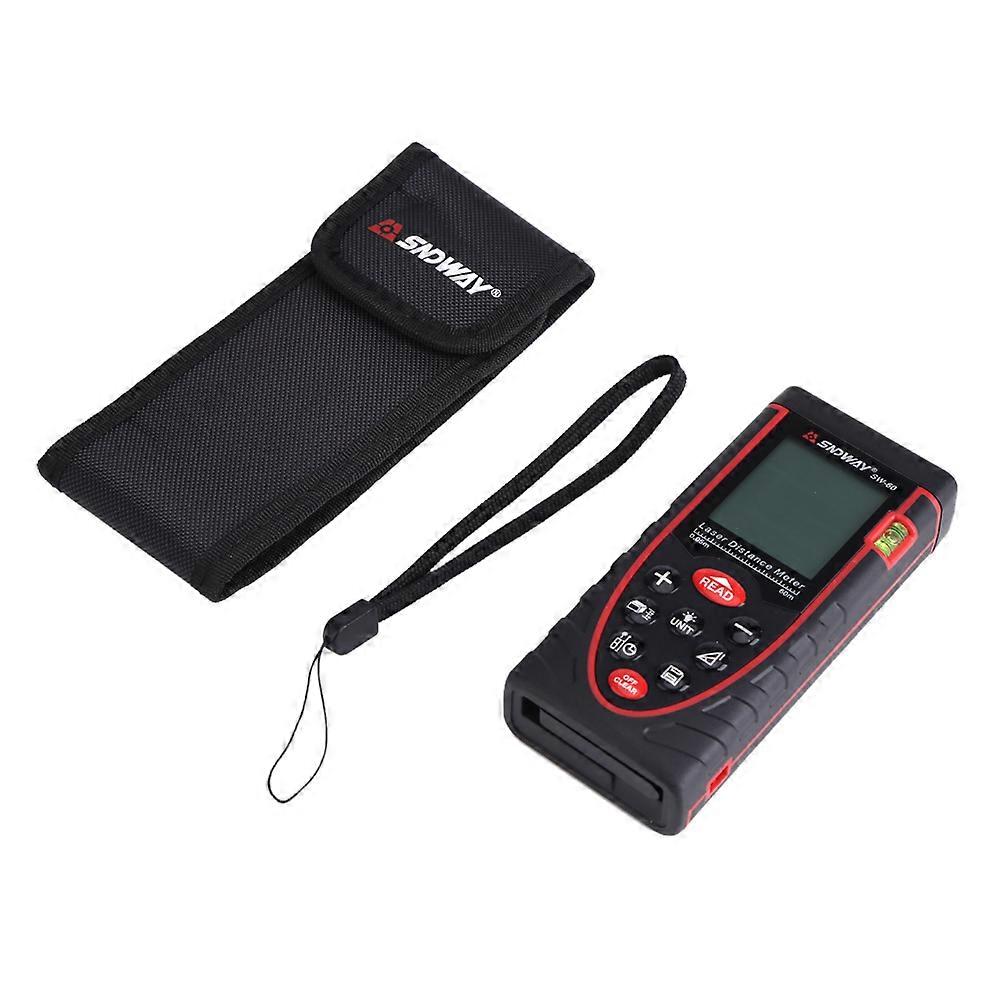 SNDWAY 60m Handheld Digital Laser Distance Meter Self Calibration Area/Volume Measuring Tool