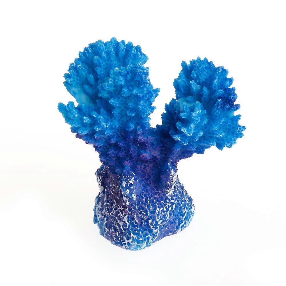 Aquarium Resin Coral Artificial Coral for Aquariums Polyresin Simulation Mini Coral Ornaments Fish for Tank Reef Decorat Blue