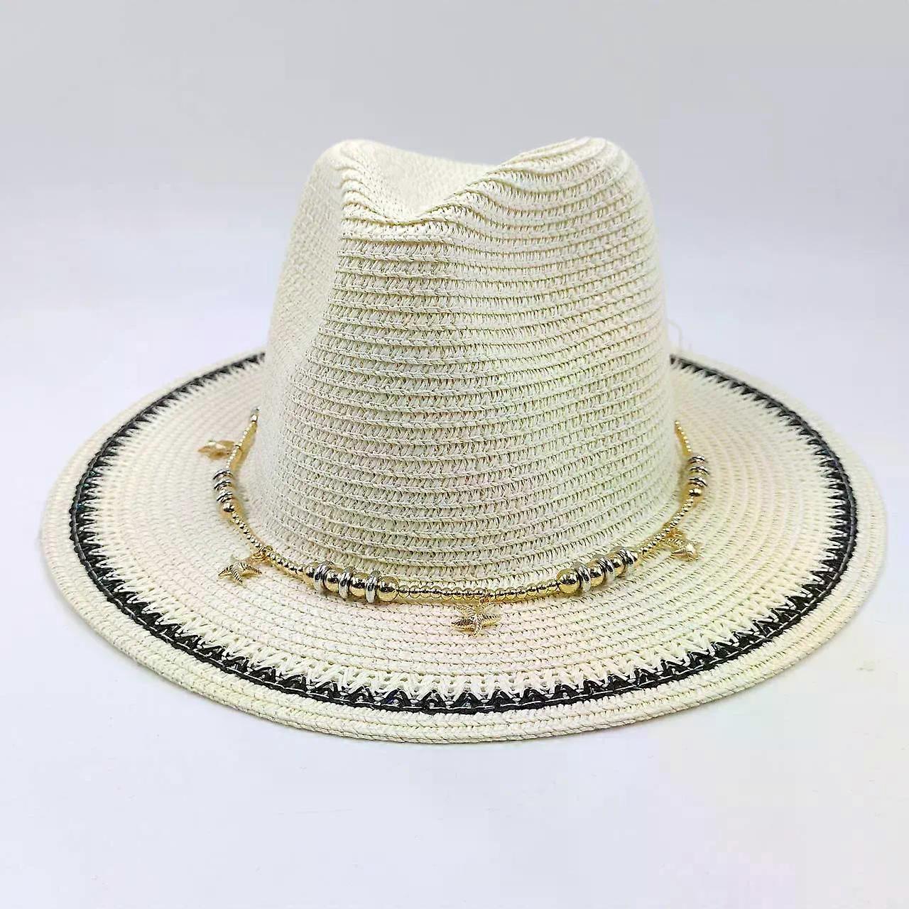 قبعة رجل من القش بنما ذات الحواف العريضة الجديدة مع حزام الذقن الصيف في الهواء الطلق شاطئ قبعة شمس رجل UPF 50 + قبعة رجل القش