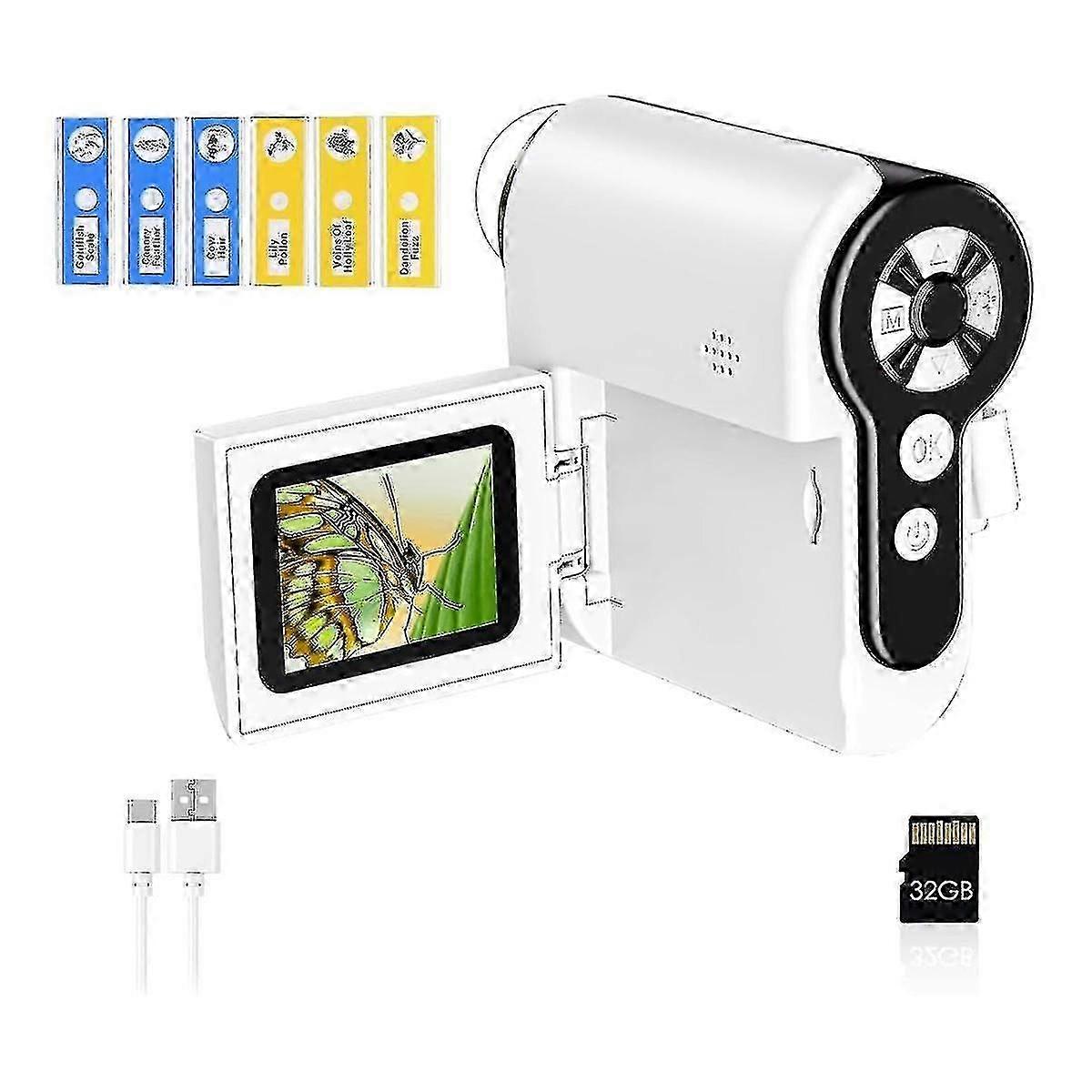 Handheld Digital Microscope for Kids Mini Portable Pocket DV Miniature Microscope with 32G Memory Ca