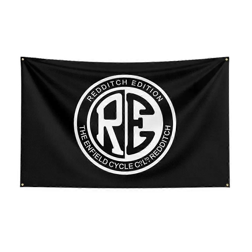 3x5フィートロイヤルエンフィールドオートバイレーシングフラッグポリエステルプリントカーフラッグバナータペストリールームガレージデコレーション用