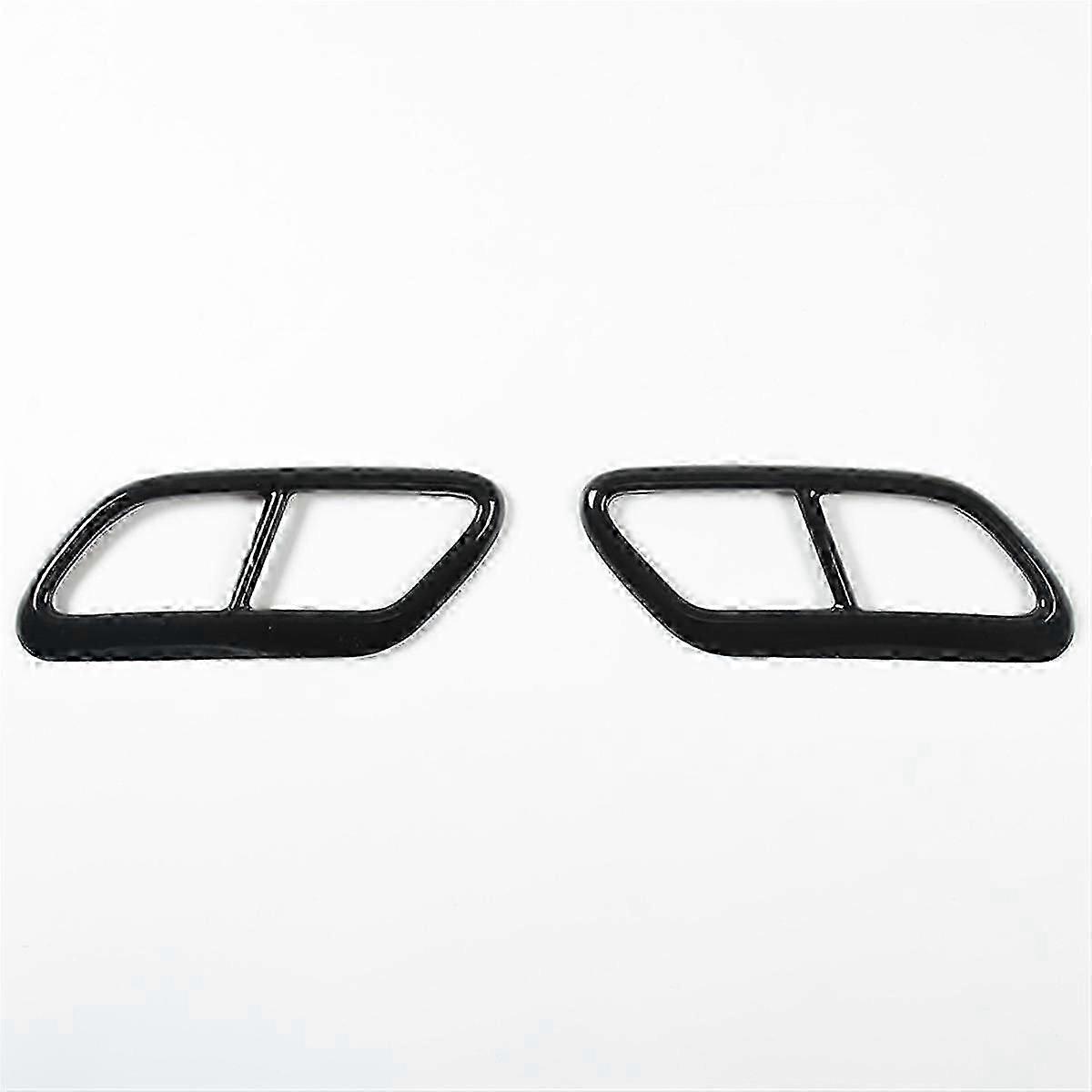 Svart rustfritt stål rør hals eksos utganger hale ramme trim deksel for S60 2020 S90 V90 2016-2