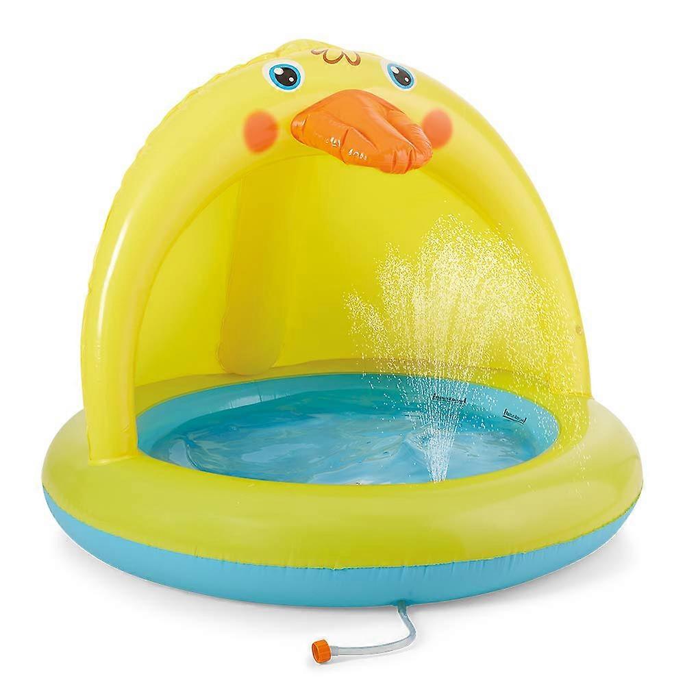 Shadow Baby Pool 39 Inch Open Duck Tub, Inflatable Sprinkle and Splash Game Pool for Kids, Durable Lightweight Design