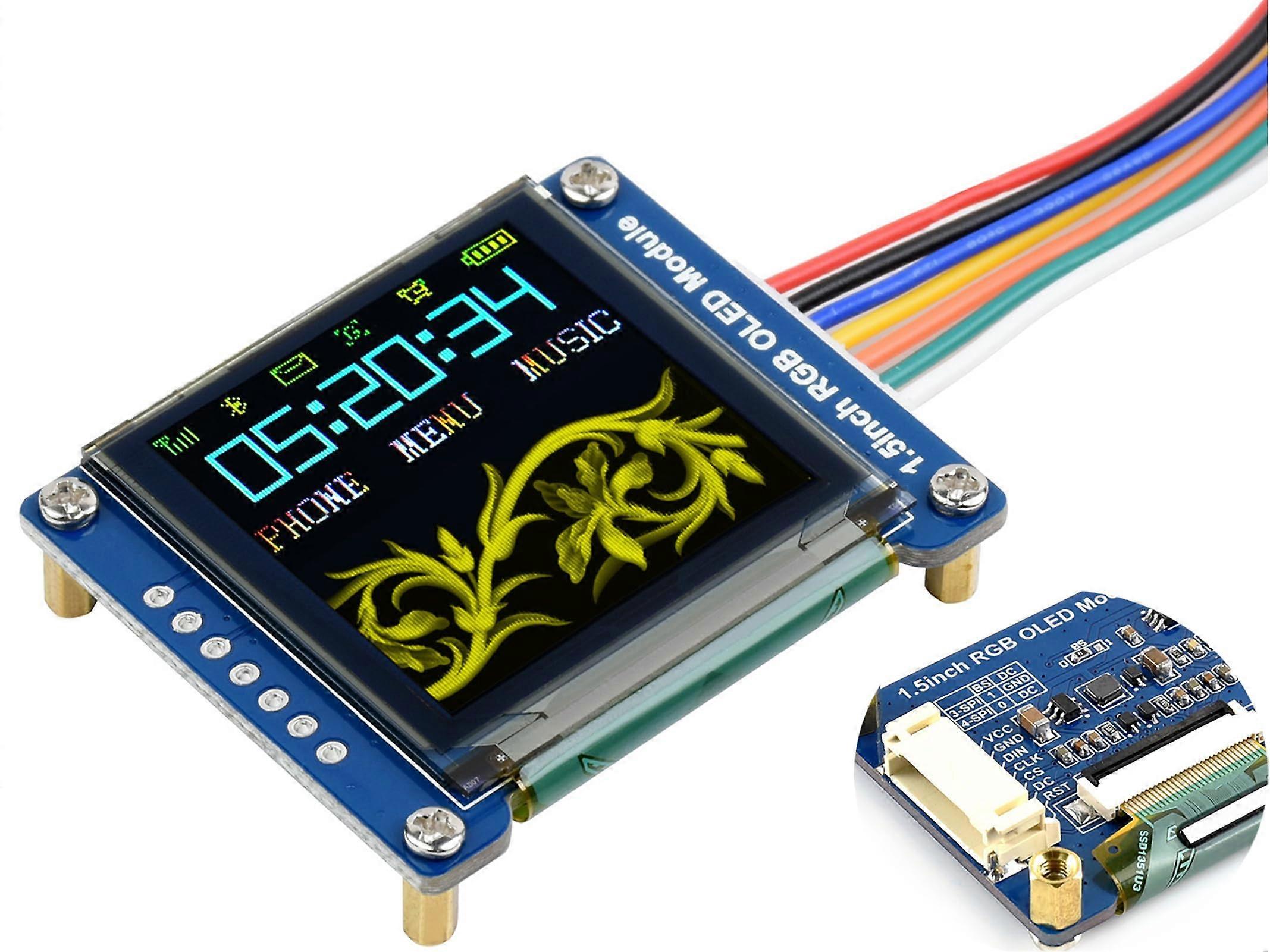 1.5inch RGB OLED Display Module 128×128 Pixels, 65K RGB Display Colors, SPI Interface