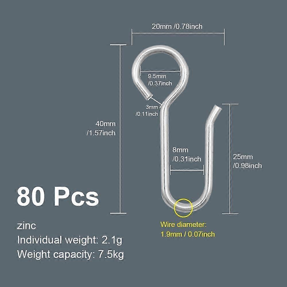 80pcs metal curtain hooks -4 * 2cm
