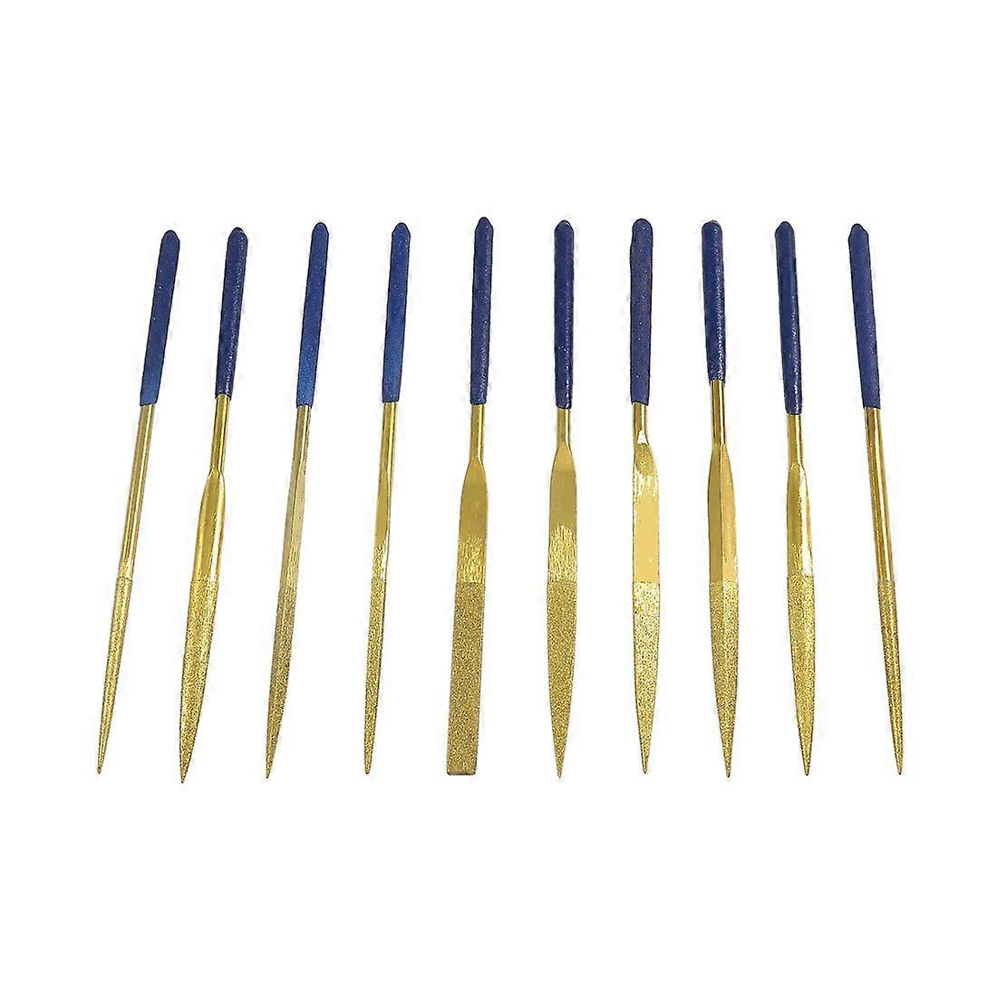 4mm Diamond Coated Round Taper Files 160mm Blue Handle American Pattern Files Set of 10pcs