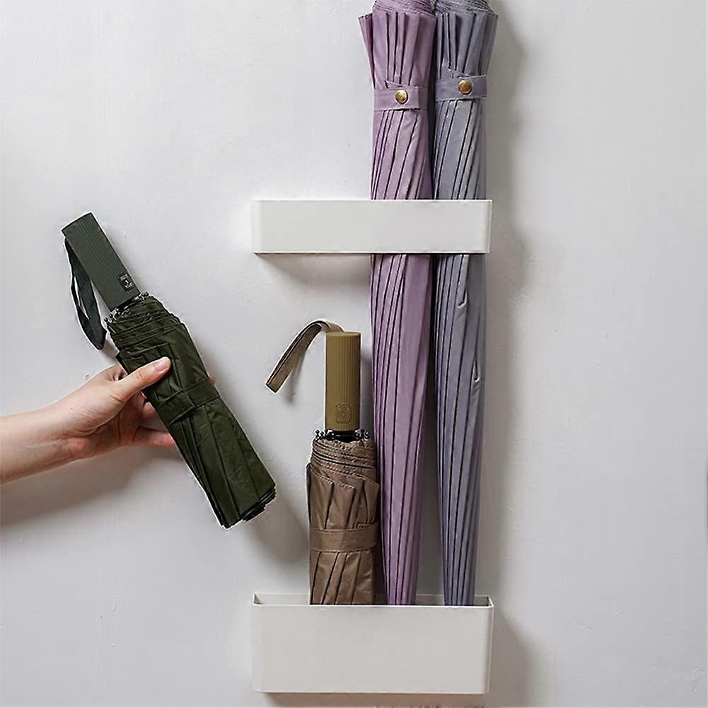 2pcs Wall Mounted Umbrella Stand Holder Adjustable No Punching Required Durable Japanese Style Indoor Storage Rack