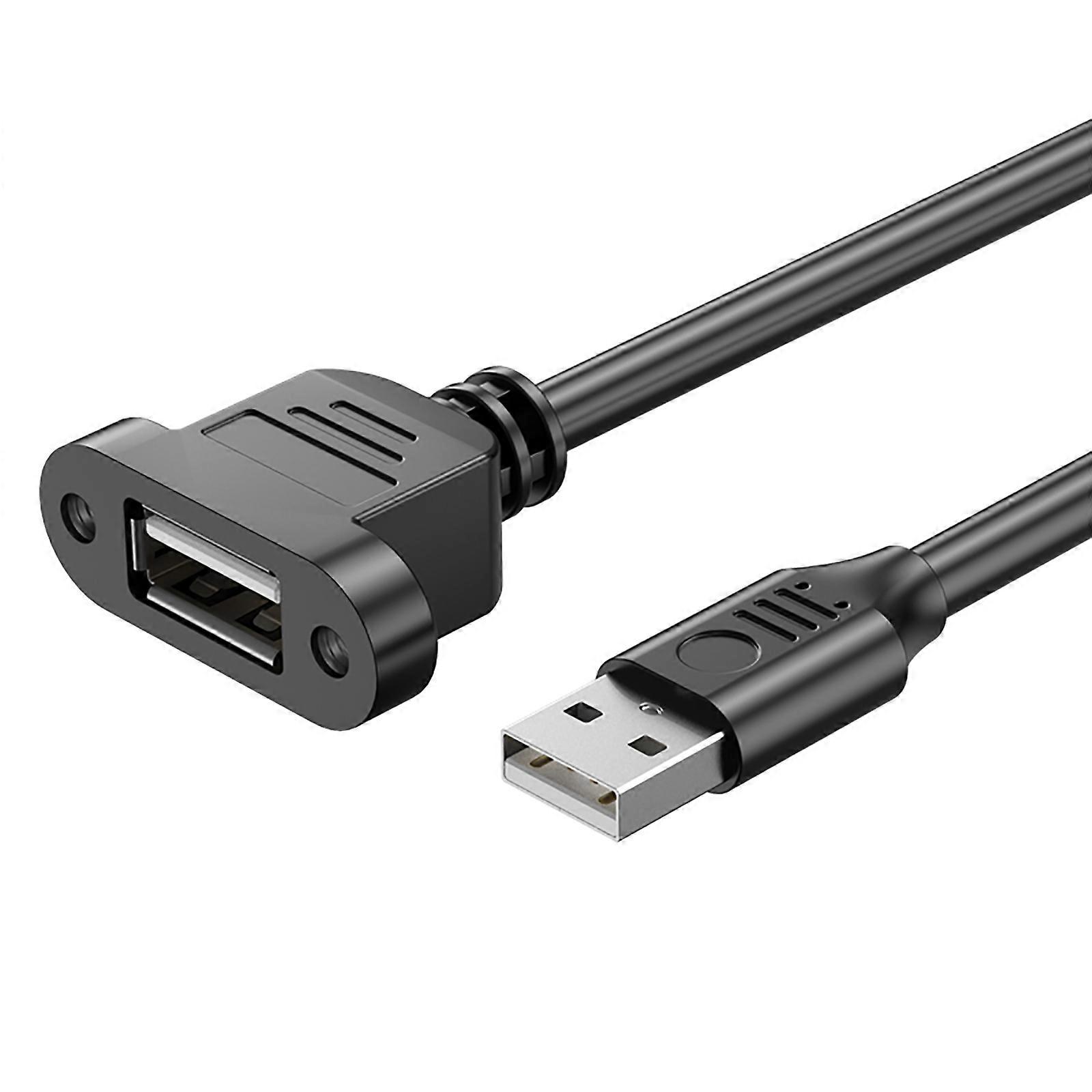 USB2.0 Male to Female Extension Cable with Screw Hole Panel Improved USB Keyboard Mouse Lamp Charging and High Speed