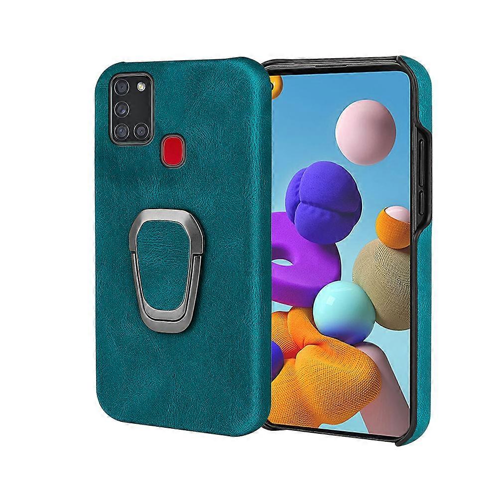 Ring Holder PU Phone Case For Samsung Galaxy A21s