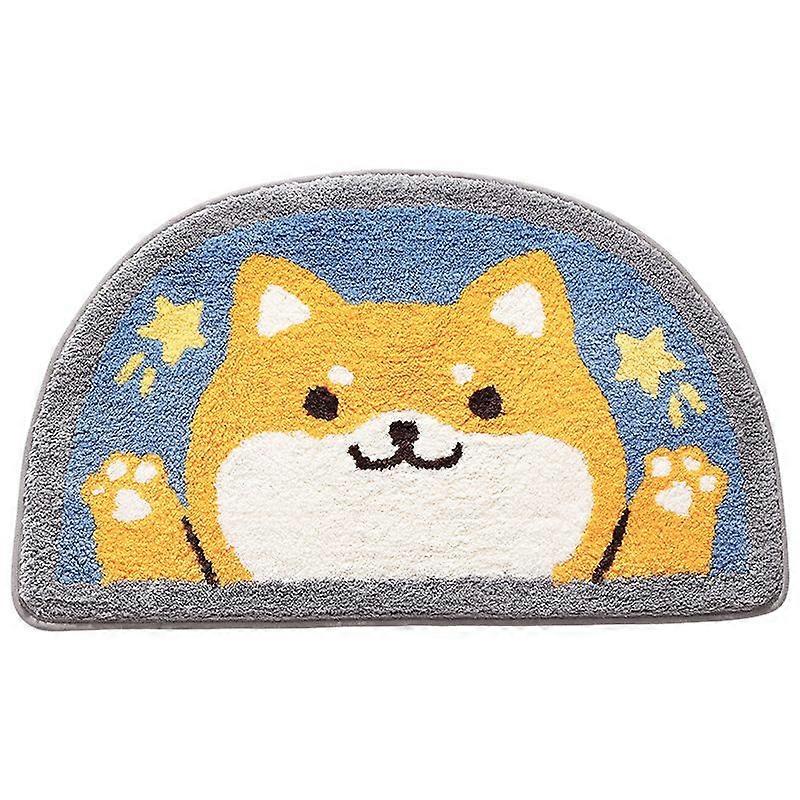 Bath mat Absorbent semi-circular bathroom floor mat, chubby 45*75cm