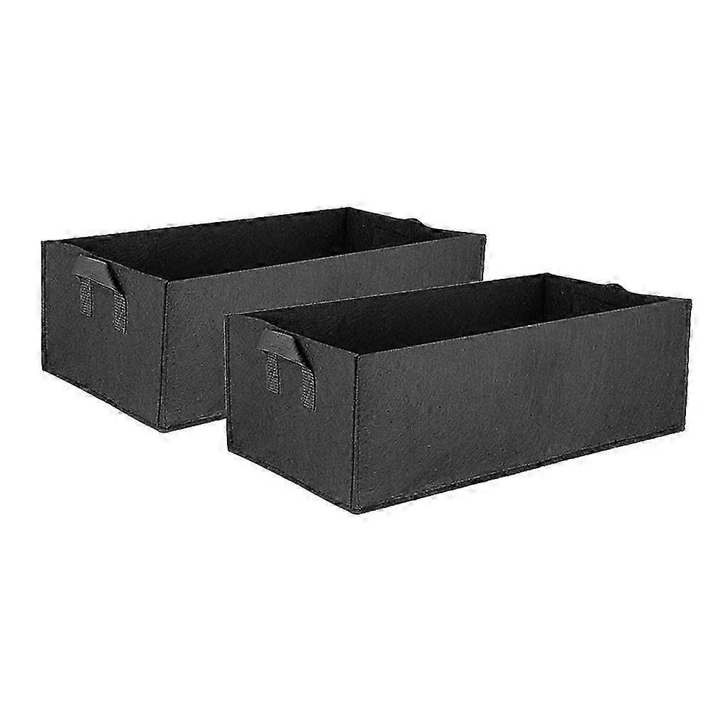 2Pcs Square Strawberry Planting Bag Root Control Bag Gallon Plant Flower Nursery Bag Vegetable Greenhouse Planter Garden Tool(Elegant Black,Small)