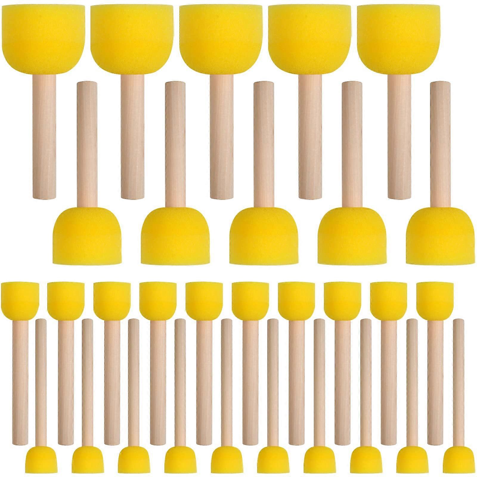 30 Pcs Round Sponges Brush Set for Acrylic Painting, Durable Foam Brushes for Art Projects, Various Sizes