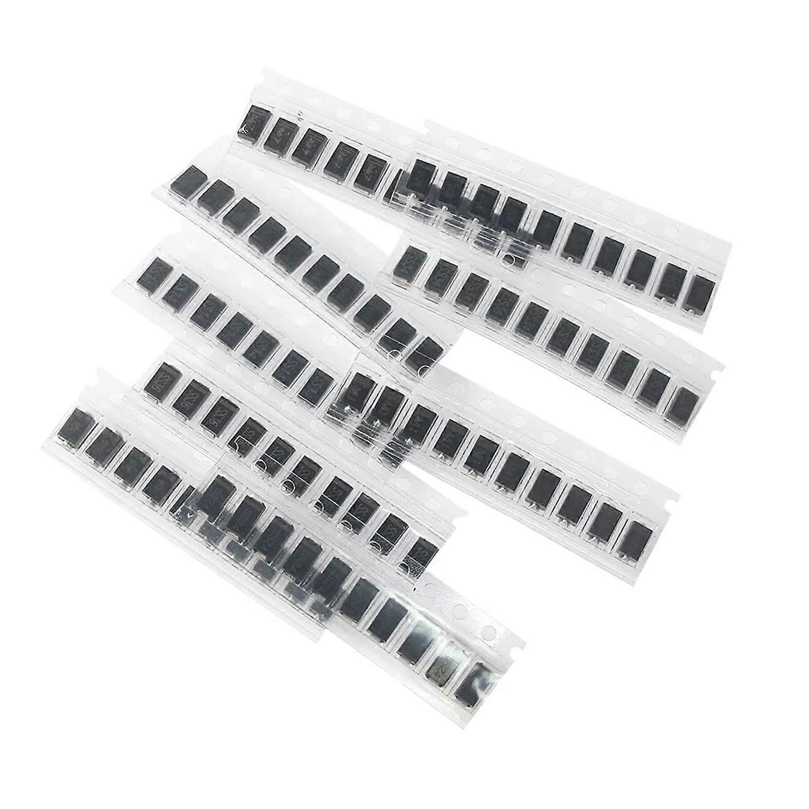 90PCS/Lot Rectifier Diode 1N4001 1N4004 1N4007 SS14 SS24 SS34 SS16 SS26 SS36 Schottky Diode Assort Kit Fast Recovery Diode