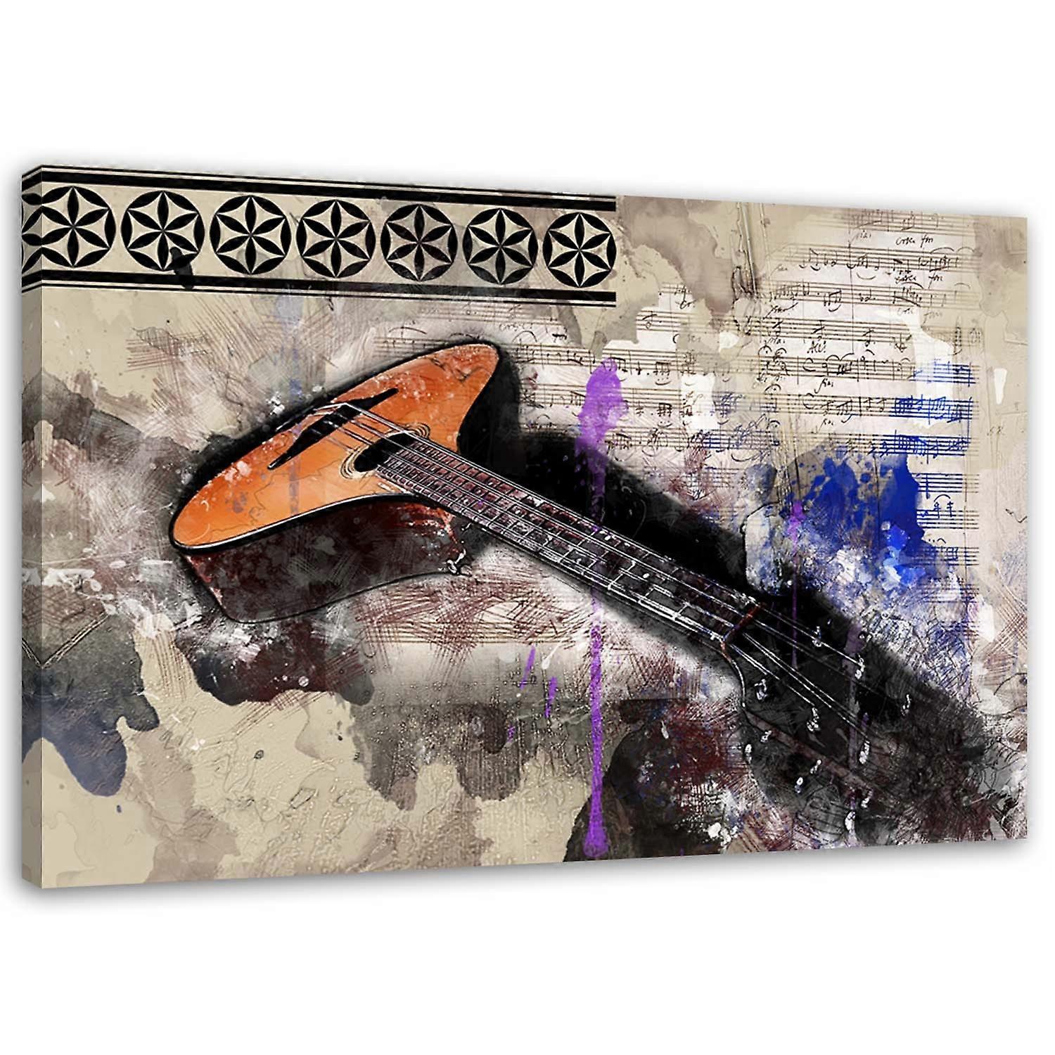 Lienzo, Guitarra abstracta retro - 60x40