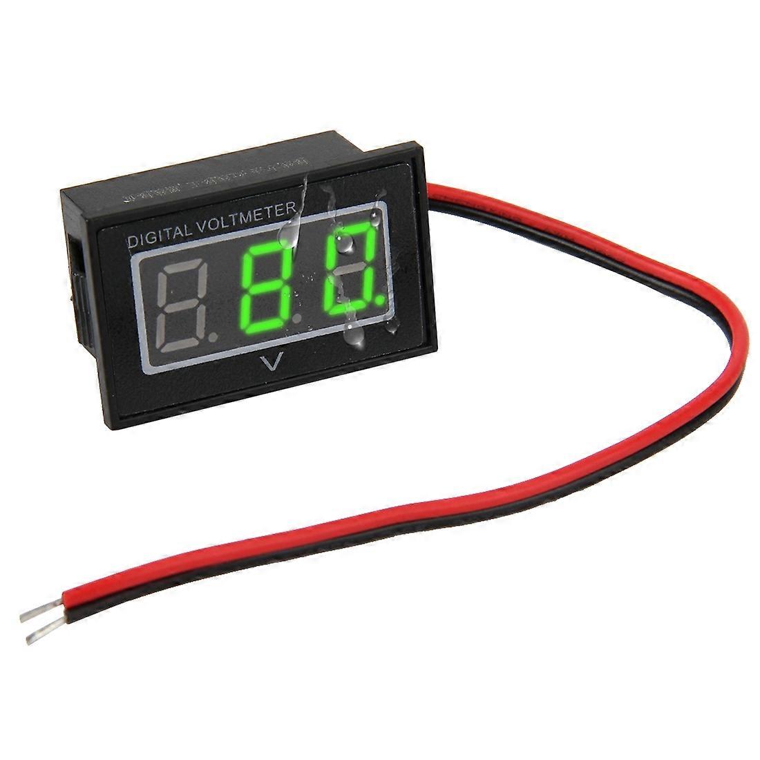 V40D 2 Wires Green Light Display Mini Waterproof IPX4 Digital Voltage Meter, Measure Voltage: DC 15-120V