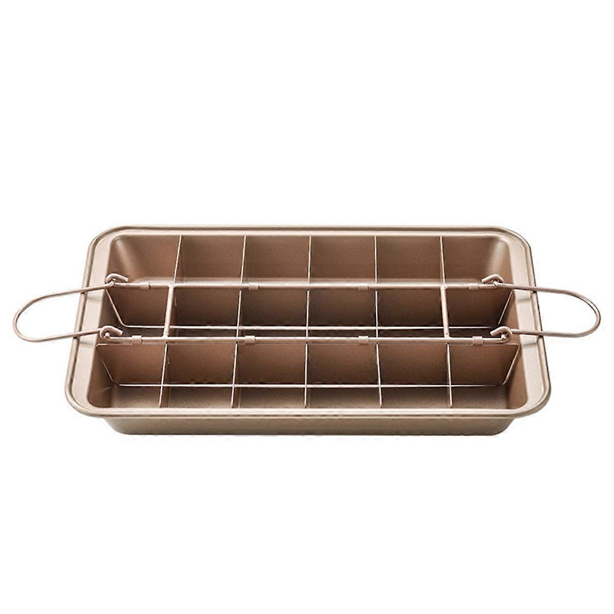 -Pan with Dividers,Baking Loaf Pan 18 Pre-Cut Square-Molds