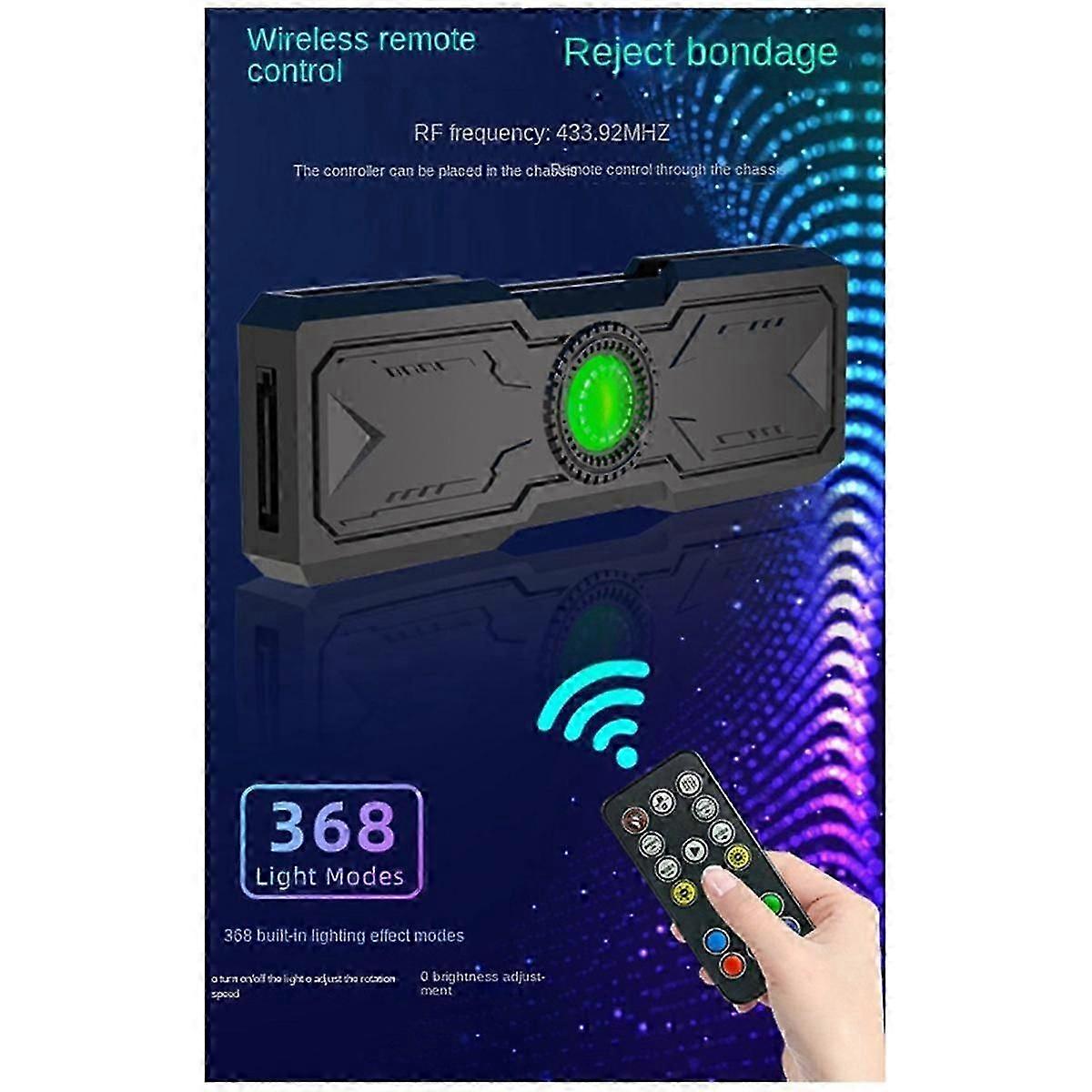 3-In-1 Control 9 PWM ARGB Case Fan Hub 1 to 9 ARGB PWM Hub 9X4Pin PWM and 9X5V 3Pin ARGB Ports for