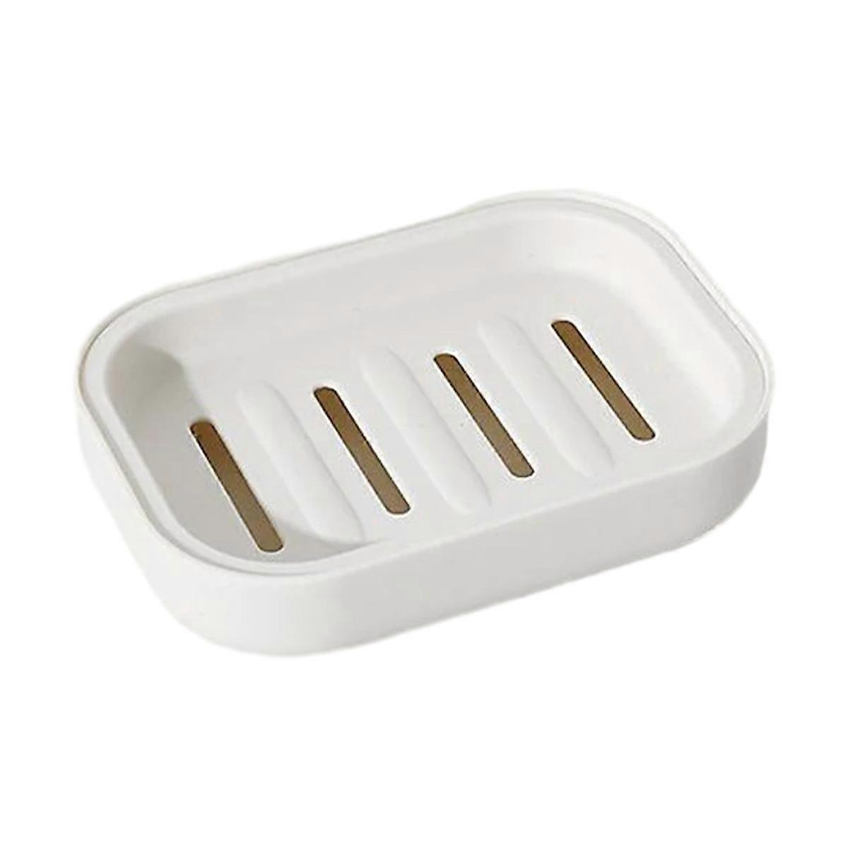 1Pack Plastic Soap Dish, Soap Container, Double Layer Draining Soap Holder for Shower, Bathroom or Kitchen