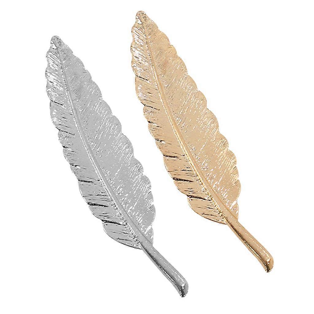 Feather Leaf Shape Brooch Pin Wedding Corsage Breastpin