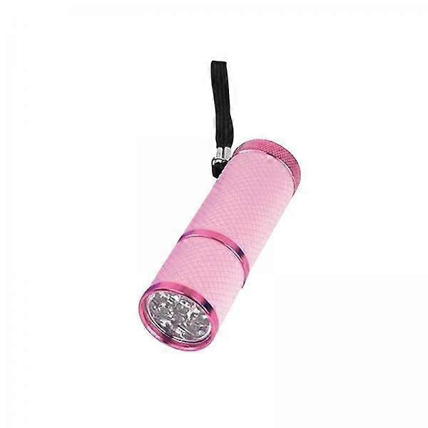 3xPortable Handheld flashlights 9 LED Aluminum Diameter 2.5cm Length 9cm Pink