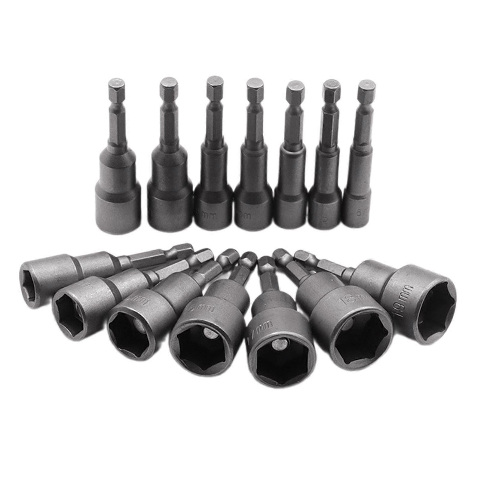 Hex Socket Sleeve Nozzle Magnetic Nut Screwdriver Electric Drill Bits Compatible For Power Drills Impact Driver Socket