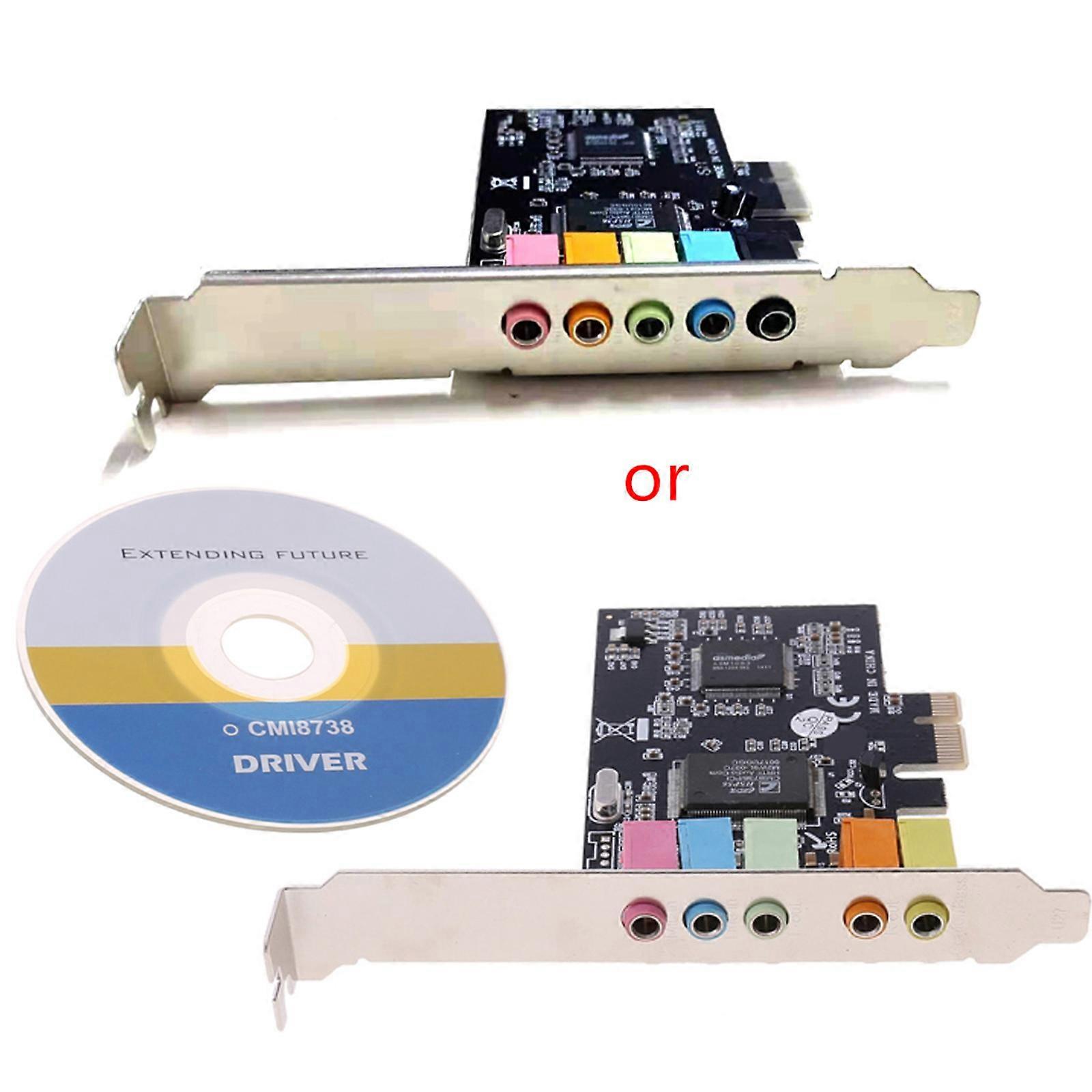 PCI-E Audio Digital Sound Card 5.1 Solid Capacitors CMI8738 Chipset + Barrier Black