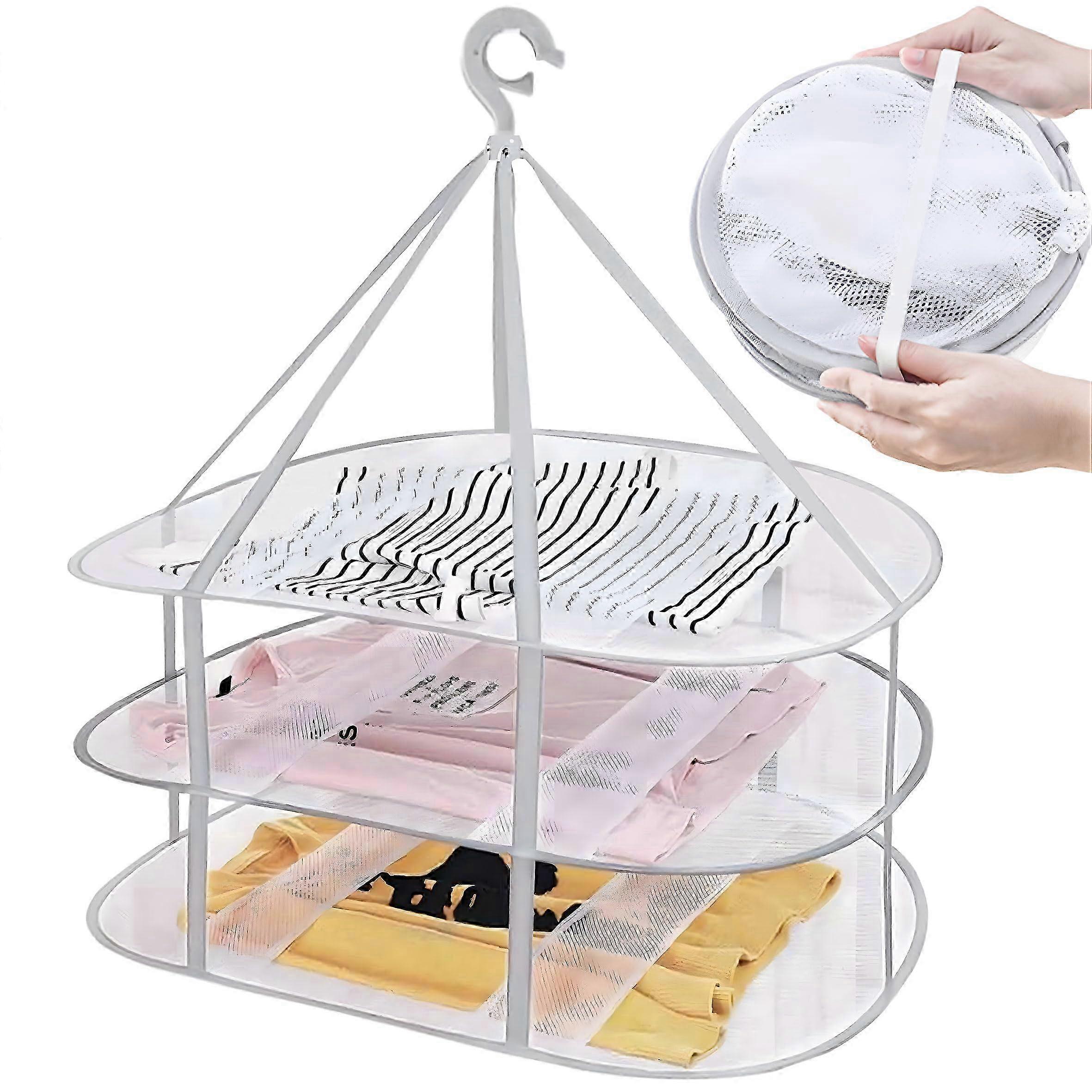 Windproof Foldable Clothes Drying Rack for Indoor & Outdoor Use