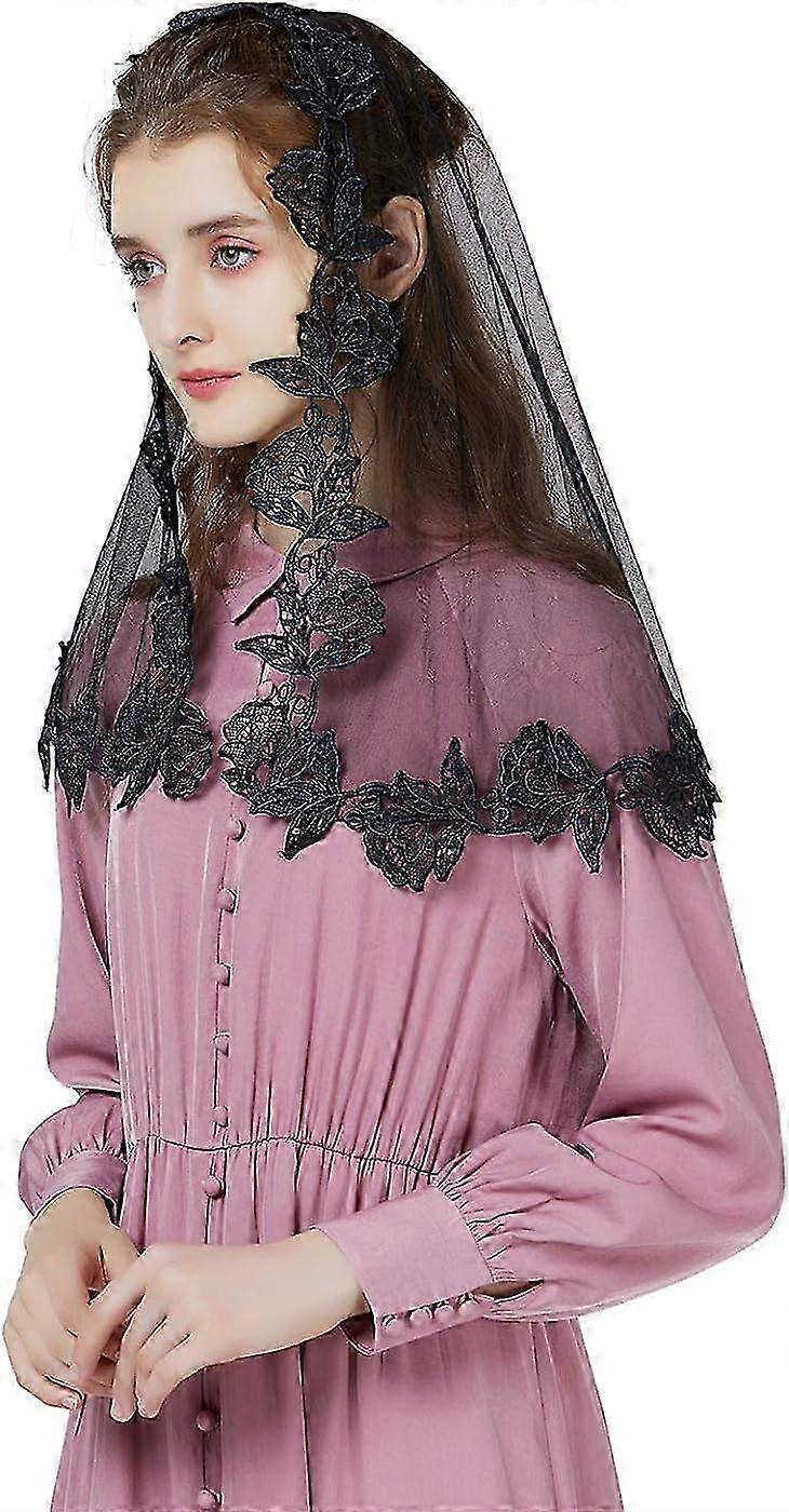 Lace Veil for Latin Mass at Catholic Chapel, Cathedral, or Communion with Scalloped Edges, Ideal for Church Services
