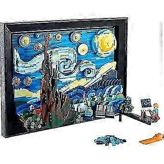Idee Serie 21333 Van Gogh Notte Stellata Luna Dio Notte Pittura ad olio Blocchi da costruzione Giocattoli assemblati