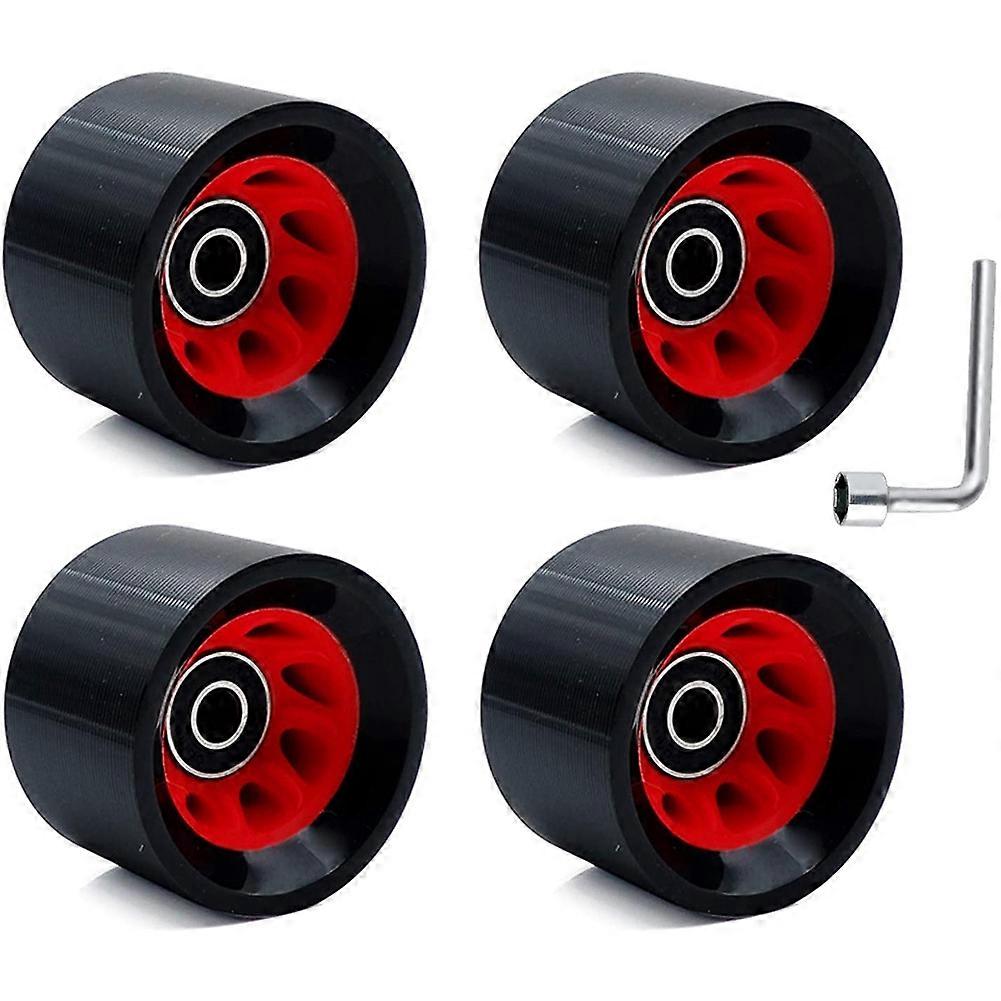 4Pcs Roller Skate Wheels 95A with Bearings 58x39mm PU with 1 Wrench