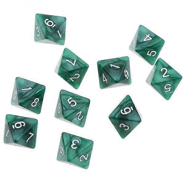 2x10pcs 8 Sided Dice D8 Polyhedral Dice for Party Table Games Green